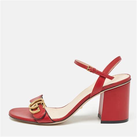 gucci marmont sandal sizing|Gucci Marmont ankle strap sandals.